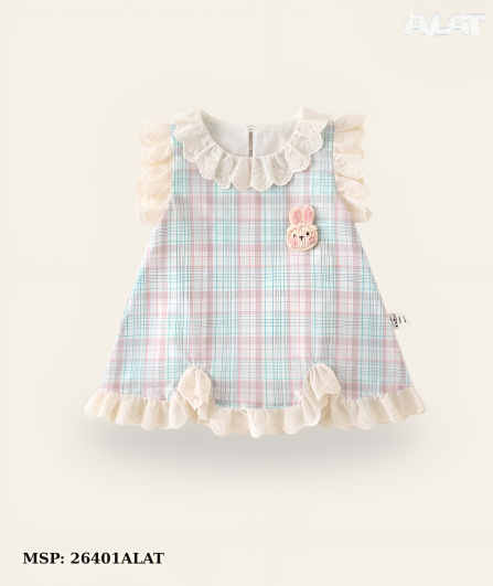 SIÊU SALE THÁNG 9 Váy Xòe Caro Thỏ Hồng Đáng Yêu – Mã SP: 26401ALAT