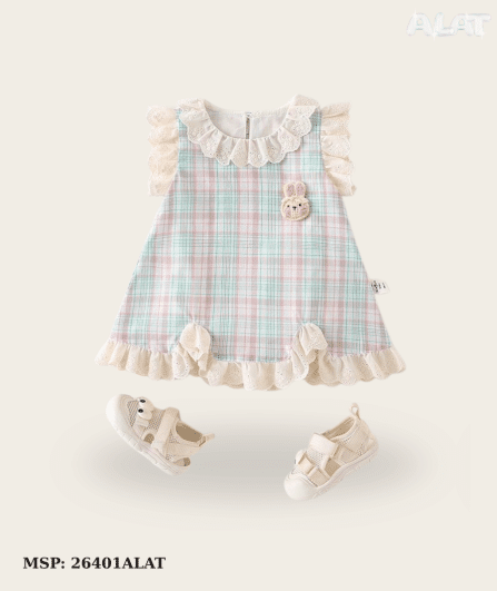 Váy Xòe Caro Thỏ Hồng Đáng Yêu – Mã SP: 26401ALAT SAN PHAM THOI TRANG TRE EM ALAT 7